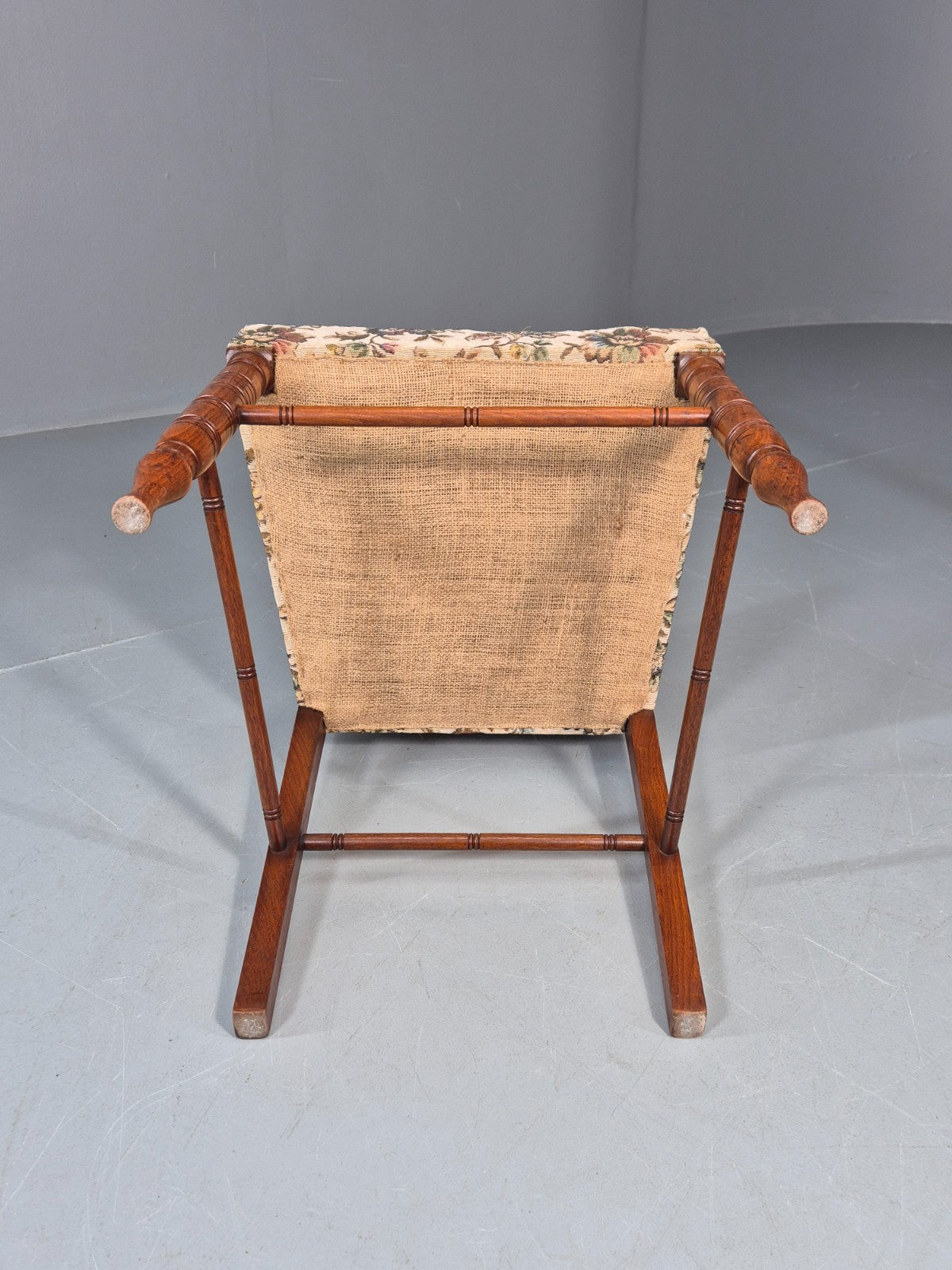 Edwardian Dining Chair Oak Frame Jacobean Revival Floral   EB11222 VDIN11