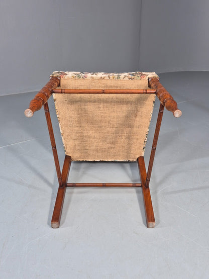 Edwardian Dining Chair Oak Frame Jacobean Revival Floral   EB11222 VDIN11