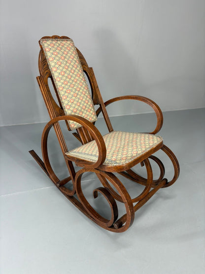Antique Art Deco Rocking Chair 1920s Thonet Style EB10991 VWOO0