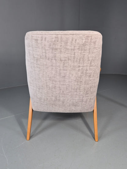 Vintage Mid Century Lounge Chair Swedish 1960s Design Reupholstered EB11670 MNOR5