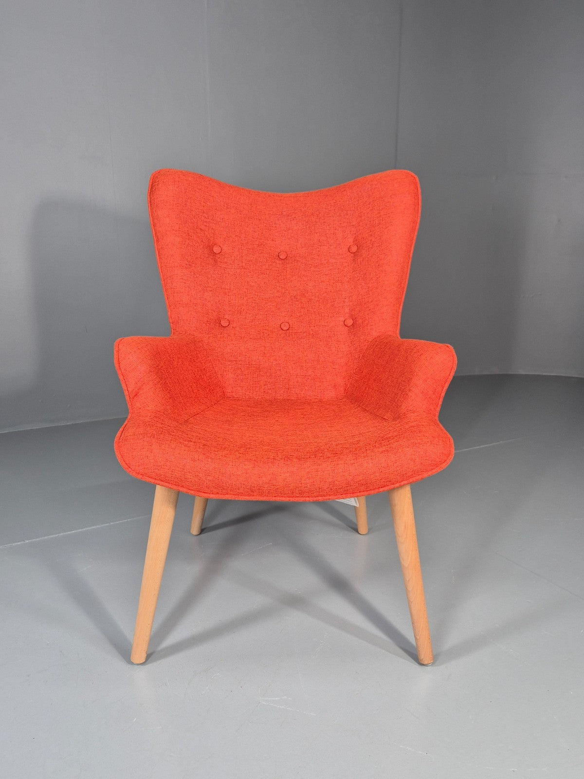 Mid Century Modern Style Lounge Chair Orange Chenille Modern EB11481 MNOR2
