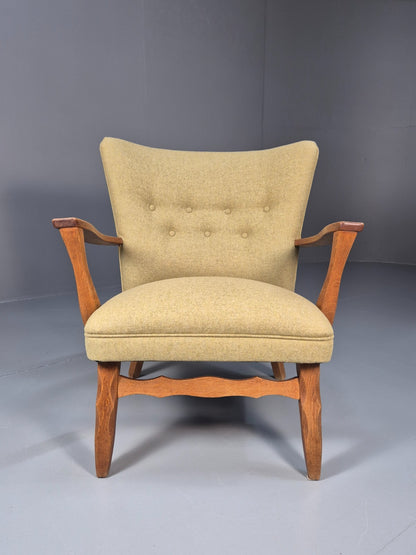 Vintage Danish Lounge Chair Kjaernulf Style New Upholstery  1970s EB6439 MNOR4