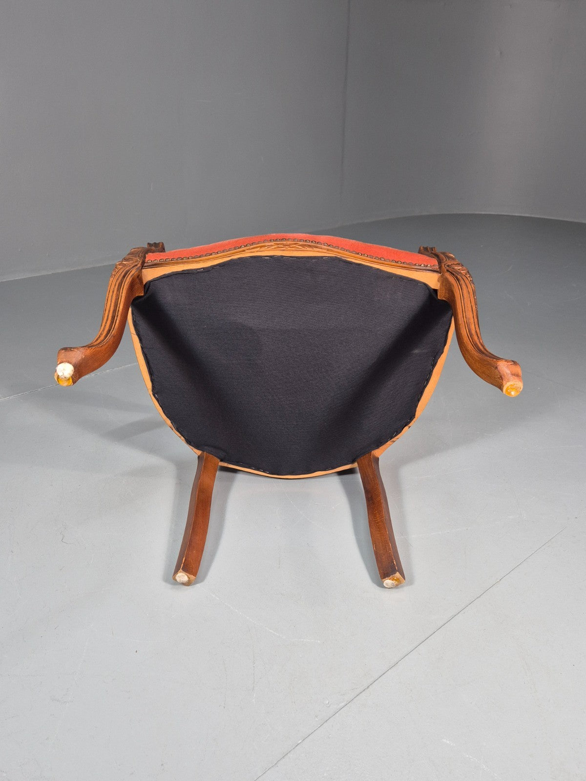 Vintage Rococo Lounge Chair Danish 1970s Reproduction Salmon Pink EB10773 VCLO11