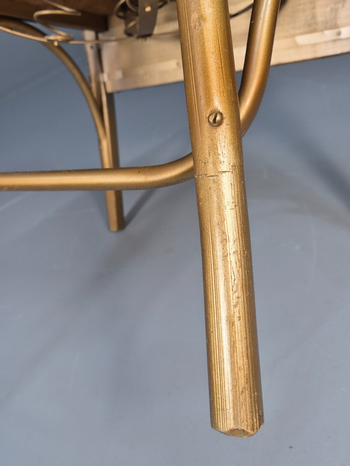 Vintage Gold Lloyd loom Tub Chair 1960s Retro EB9701 VBER - UKDK FURNITURE