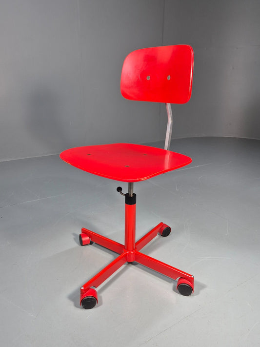 1960s Kevi Task Desk Chair Jorgen Rasmussen MCM Danish Retro Red EB10814 MSWI0