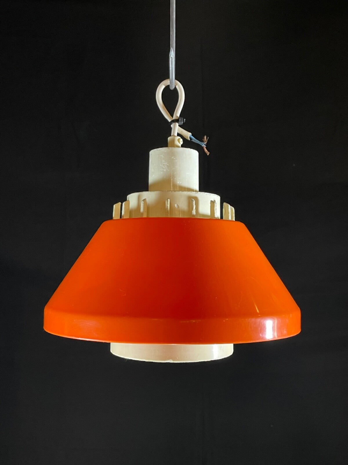 Danish Pendant Light Lyskaer Belysning Model 854 Orange Plastic EB5089 LCLC1