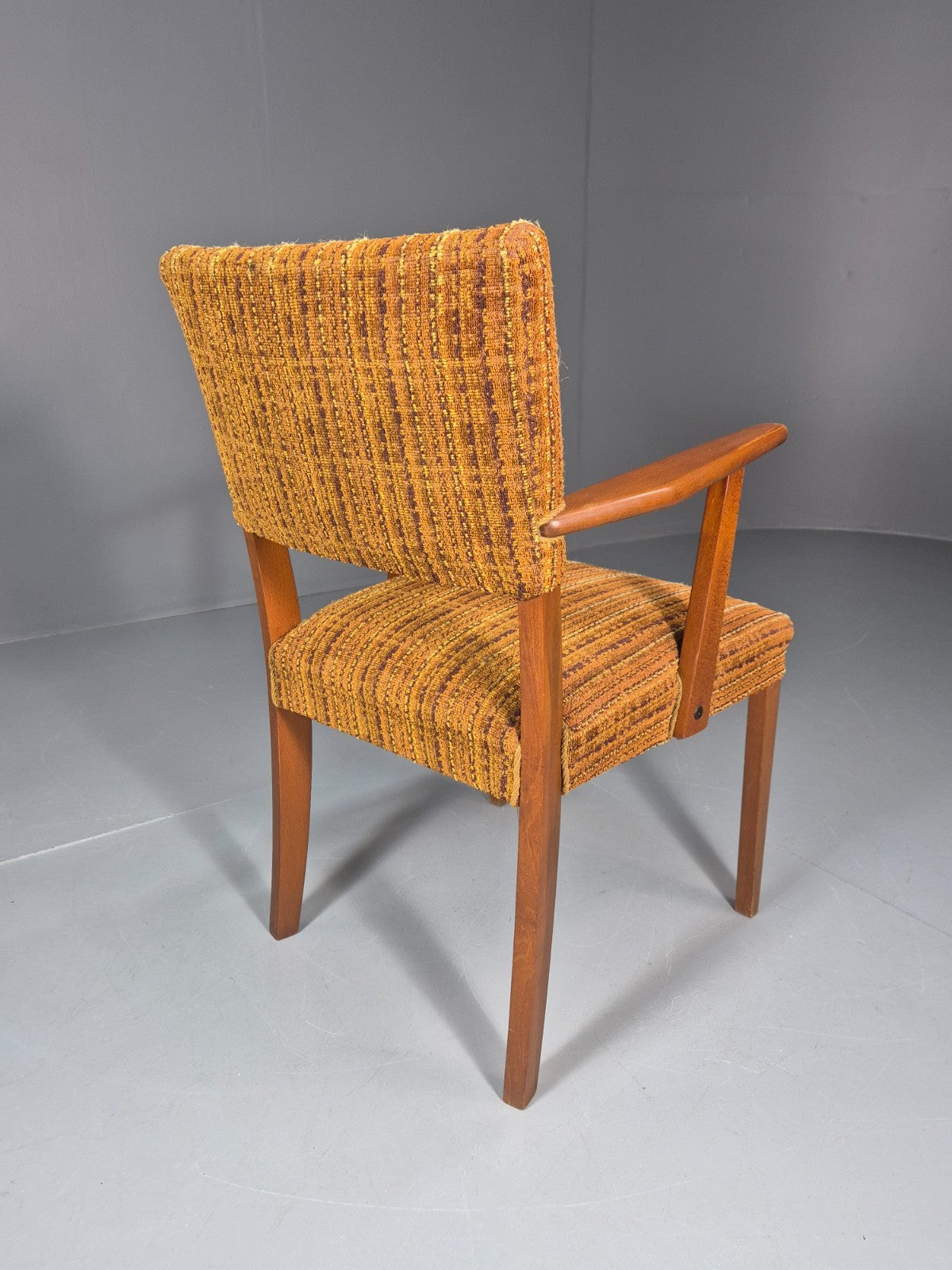 1960s Danish Teak Desk Chair Orange Wool Retro Mid Century  EB10779 MNOR7