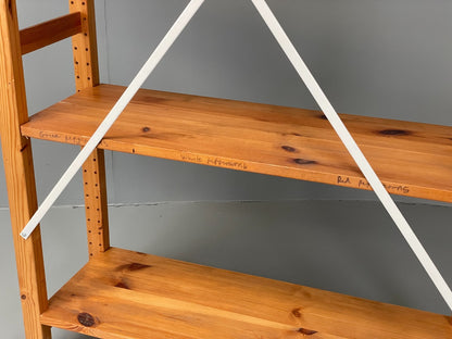Pine Open Shelving Unit Adjustable Retro Scandi Solid EB11784 MWOO17