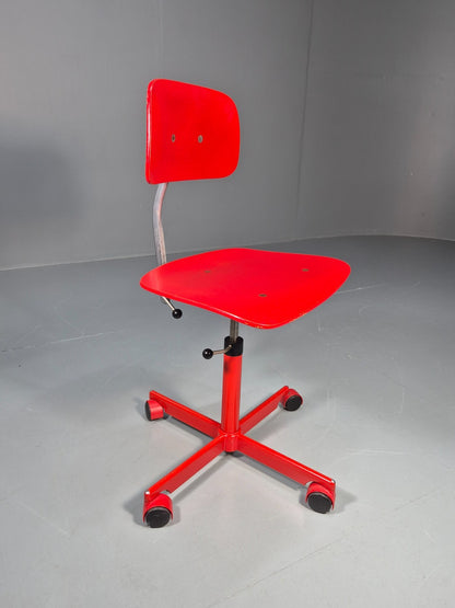 1960s Kevi Task Desk Chair Jorgen Rasmussen MCM Danish Retro Red EB10814 MSWI2