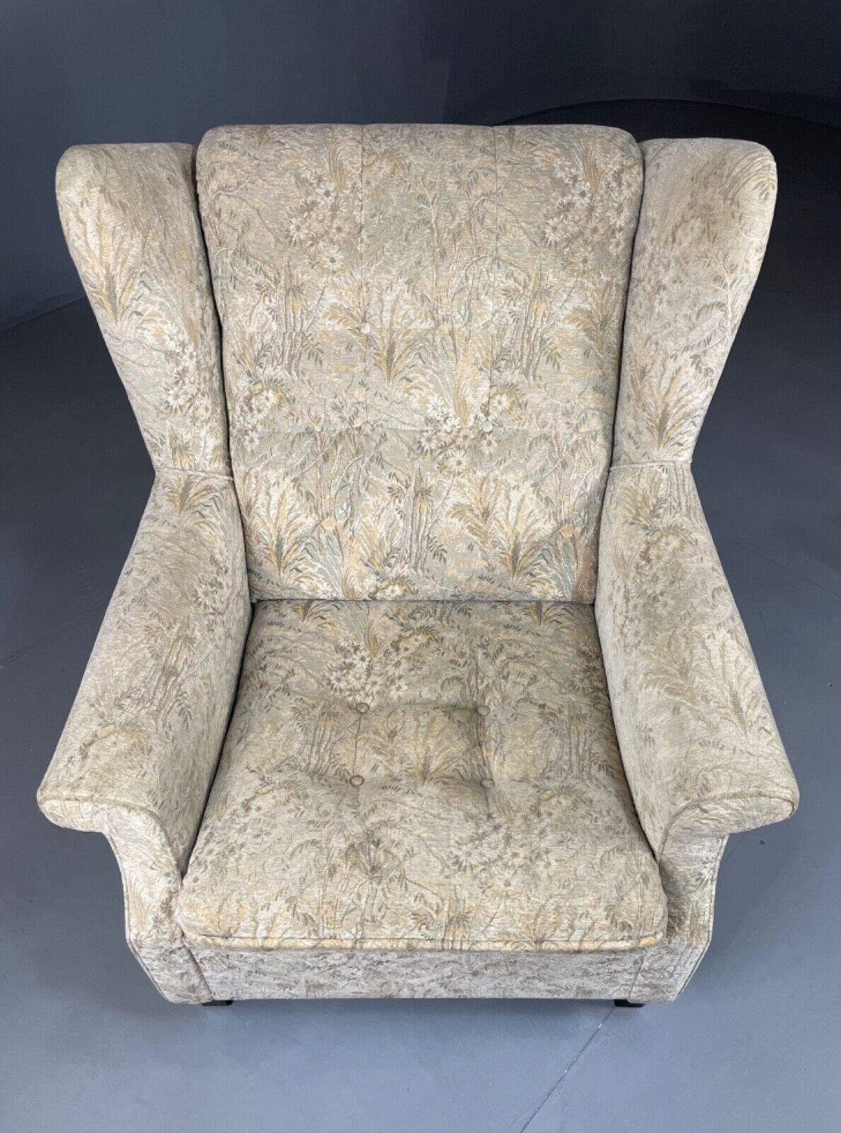 Danish Mid Century Floral Wing Back Armchair, Retro, Deco, Vintage EB4499 VCLO - UKDK FURNITURE