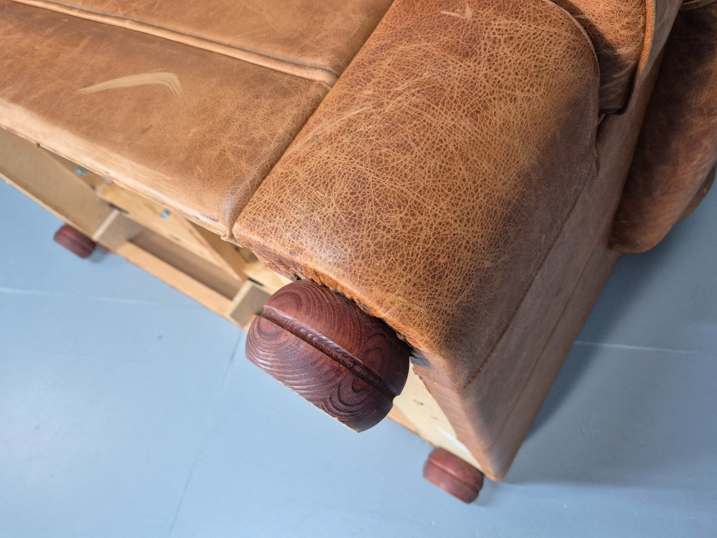 Leather Two Seat Cottage Settee Vintage Danish Quality 1990s  EB10637 M2SS7