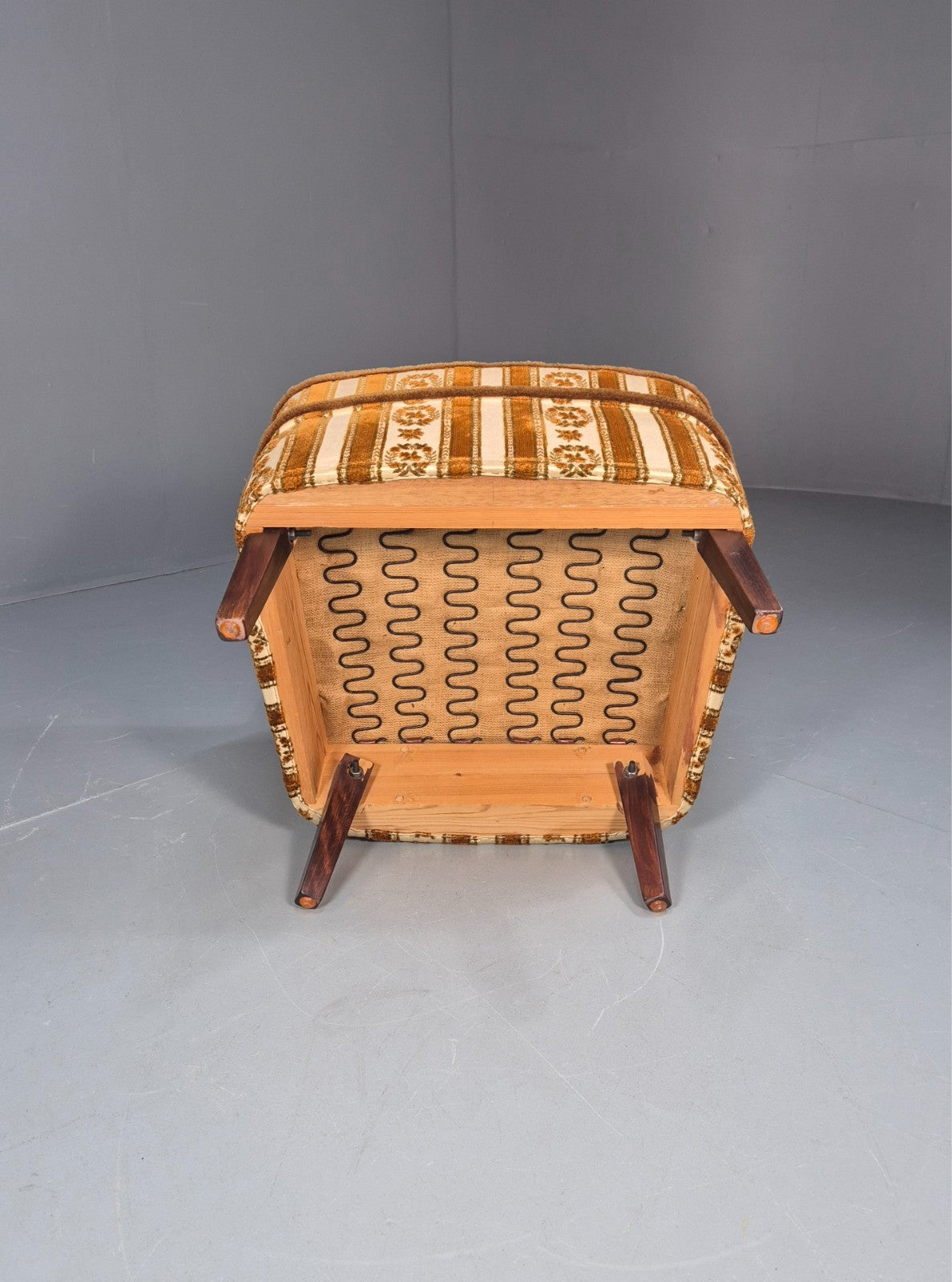 Retro Tub Lounge Chair Vintage Denmark 1960s Orange and Cream  EB10735 VCLO7