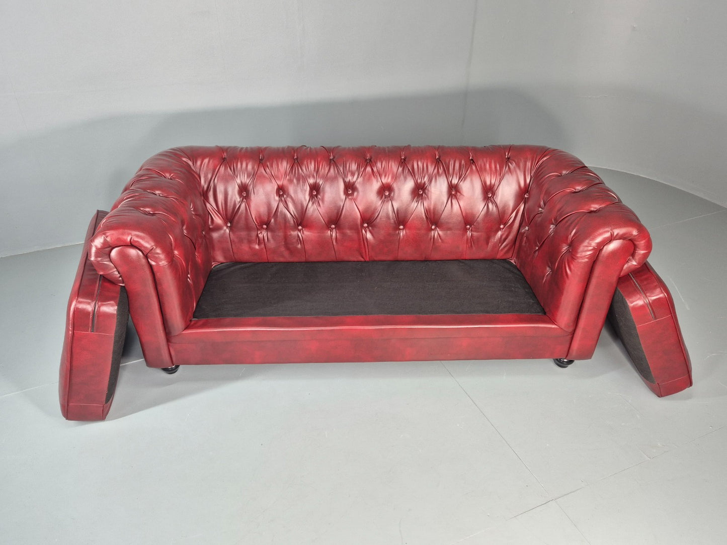Vintage Vegan Chesterfield Red Vinyl Upholstery EB11665 VCHE7