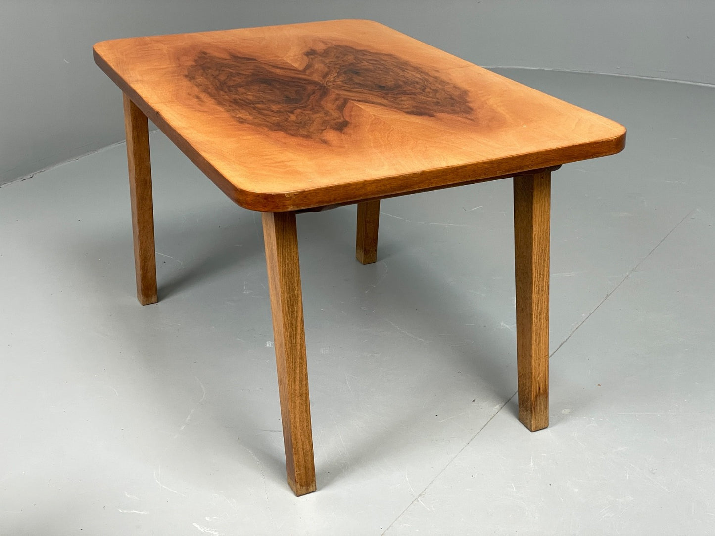 Vintage 1940s Side Table Walnut Top Folding Legs Eastern European EB11243 MWOO11