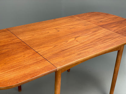 Vintage Teak Extending Dining Table Drop Leaf Beech Mid Century EB9813 MWOO - UKDK FURNITURE