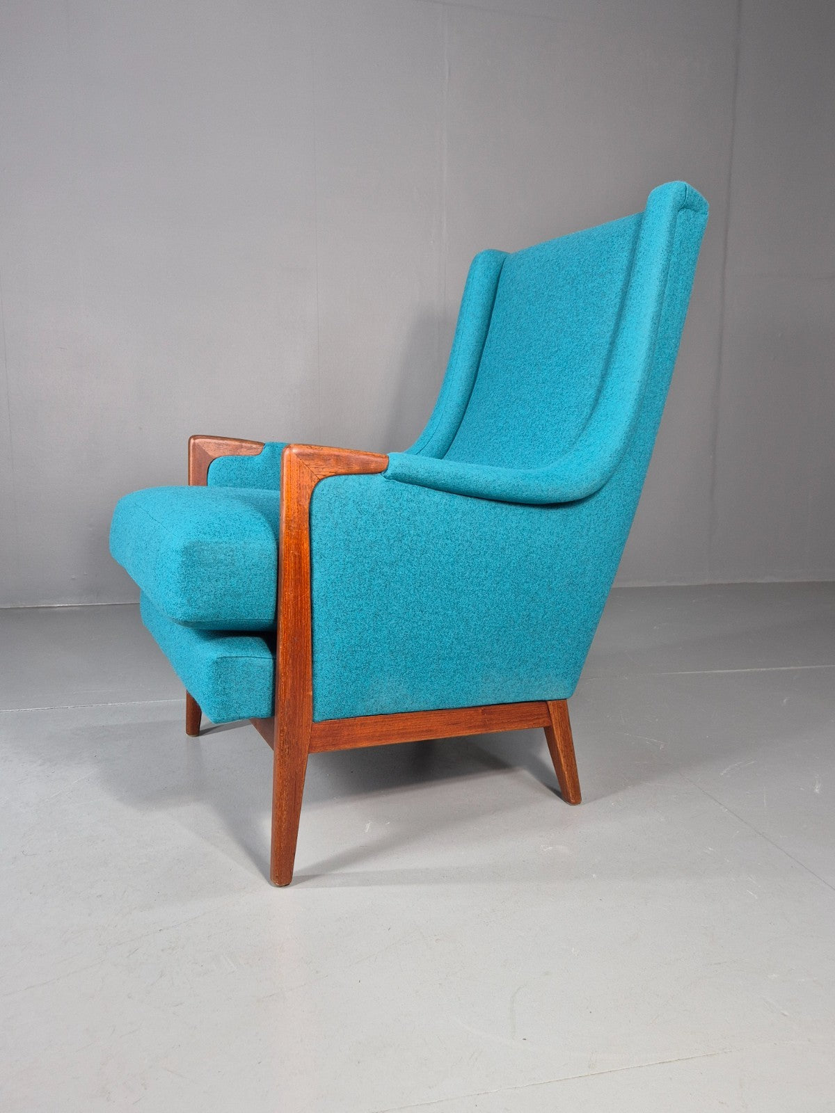 Vintage 1960s Lounge Chair Reupholstered Blue K E Ekselius For JOC EB11092 MNOR1