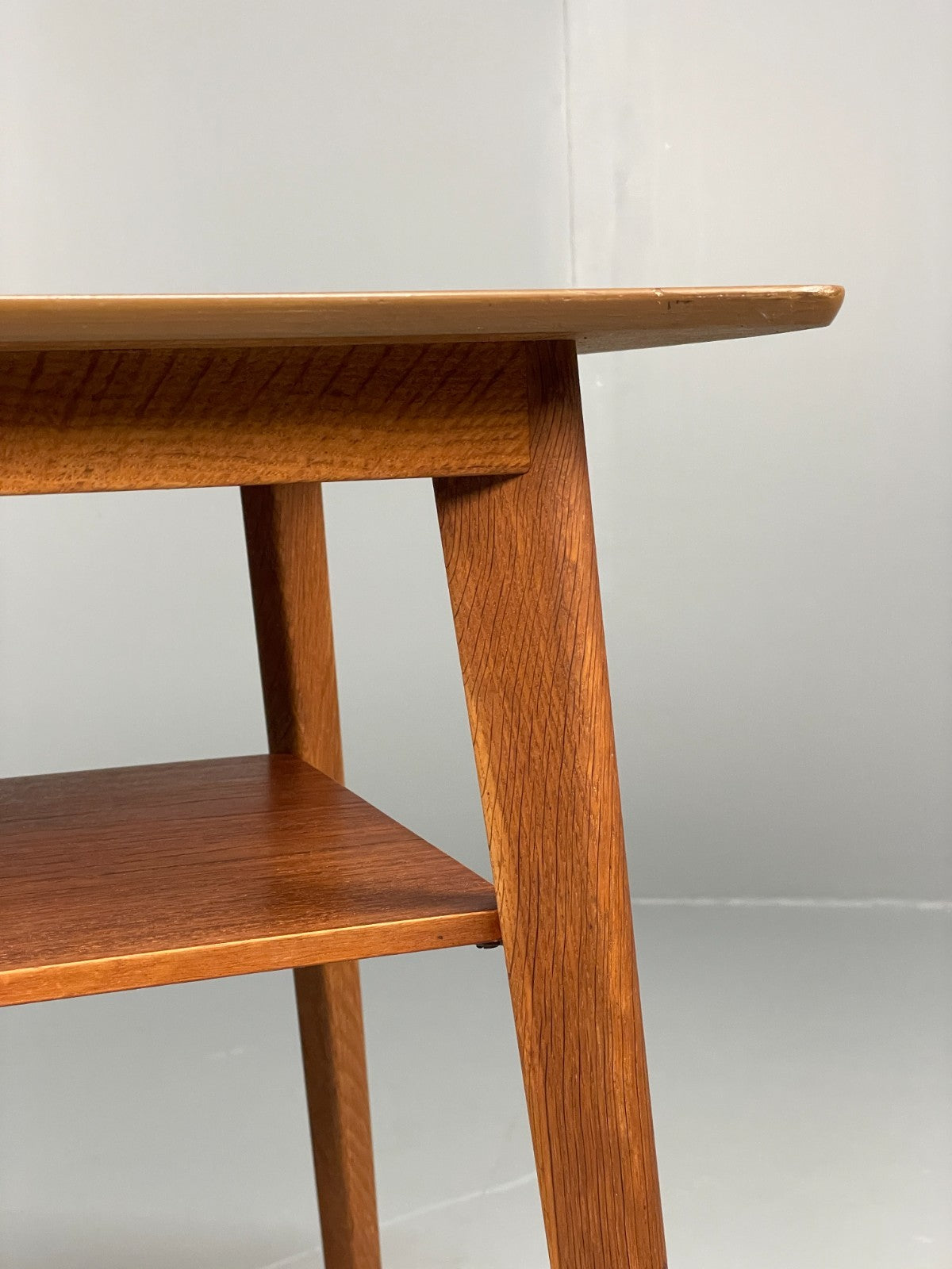 Vintage Teak Side Table 1960s Oak Legs Danish Retro EB11493 MWOO6