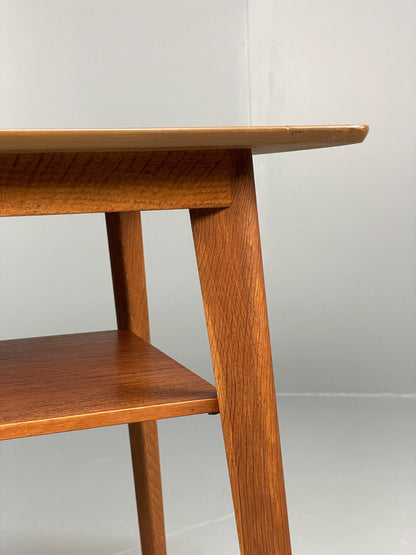 Vintage Teak Side Table 1960s Oak Legs Danish Retro EB11493 MWOO6