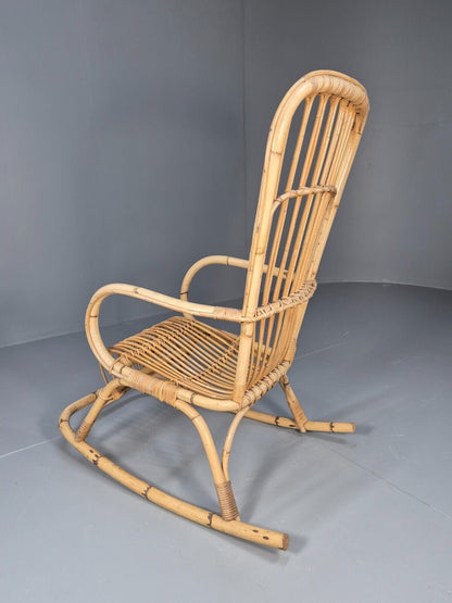 Vintage Cane Rocking Chair Retro Seating EB8875 VBER - UKDK FURNITURE