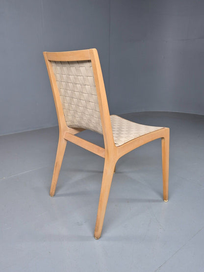 Vintage Danish Dining Chair Cream Canvas Finn Ostergaard Retro MCM EB8282 MDIN - UKDK FURNITURE