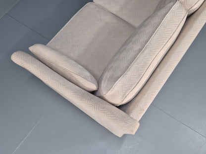 Vintage 2 Seater Sofa Retro Danish Cream Patterned Fabric EB10516 M2SS20