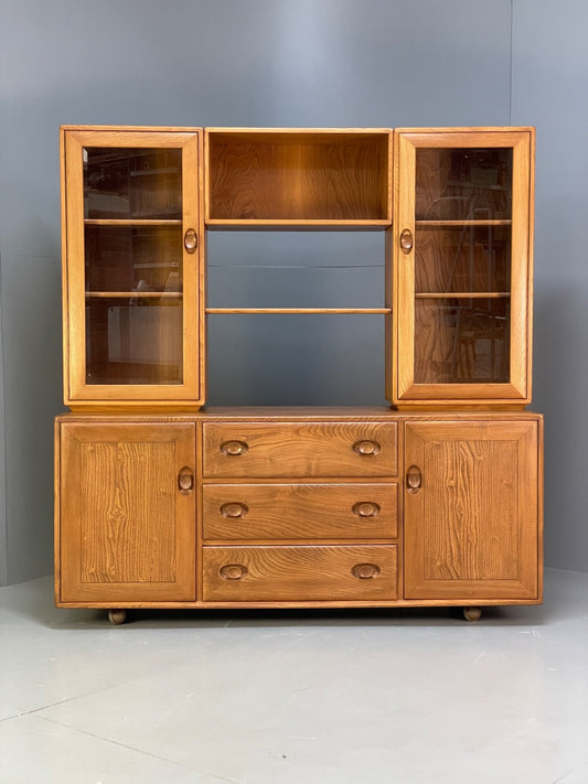 Vintage Ercol Elm Sideboard Wall Unit Adjustable 1960s Drawers EB9831 MWOO - UKDK FURNITURE
