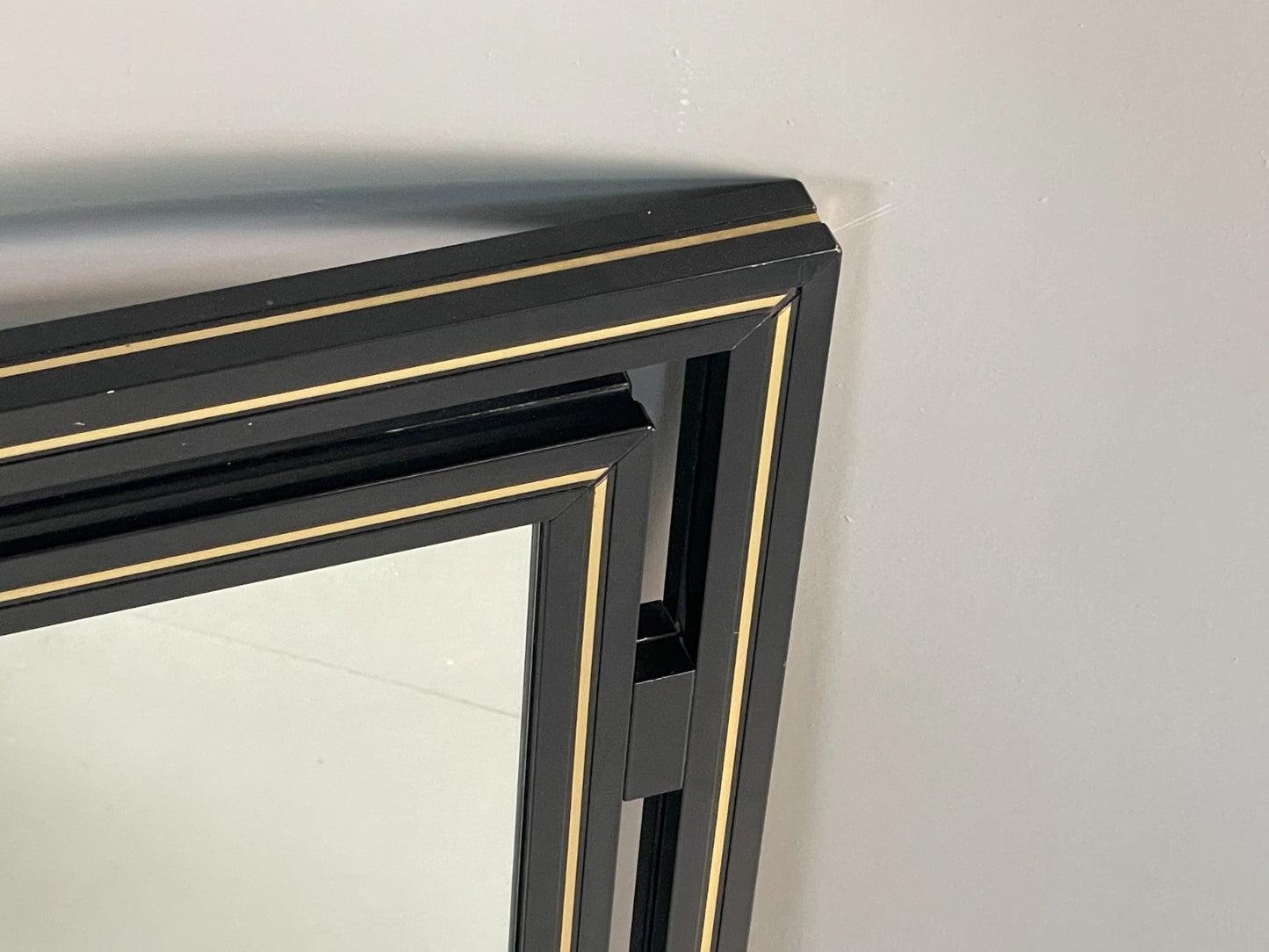 Vintage Pierre Vandel Mirror Wall Hanging Black Gold 1970s French EB11803 MWOO8