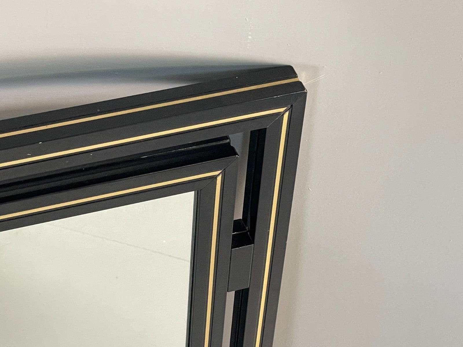 Vintage Pierre Vandel Mirror Wall Hanging Black Gold 1970s French EB11803 MWOO8
