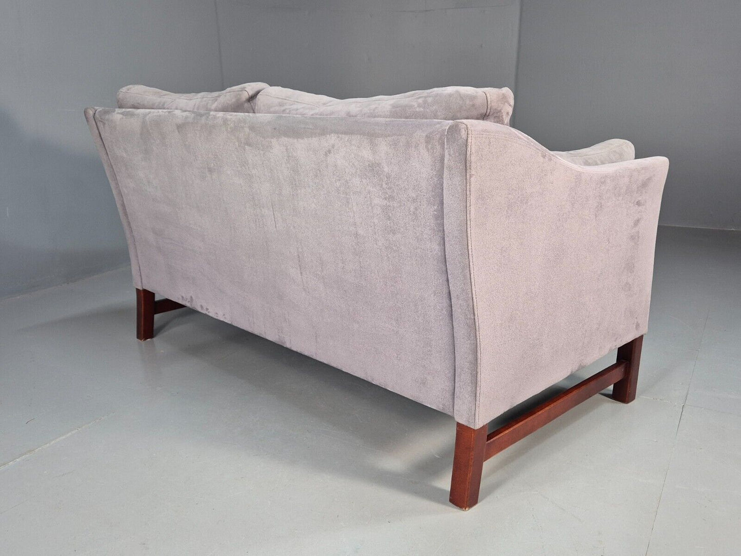 Vintage Danish 2 Seat Sofa Lilac Faux Suede 1980s Retro MCM EB3236 M2SS - UKDK FURNITURE