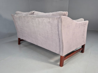 Vintage Danish 2 Seat Sofa Lilac Faux Suede 1980s Retro MCM EB3236 M2SS - UKDK FURNITURE