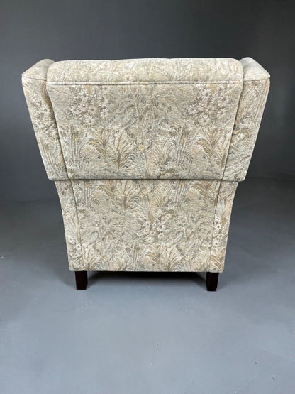 Danish Mid Century Floral Wing Back Armchair, Retro, Deco, Vintage EB4499 VCLO - UKDK FURNITURE
