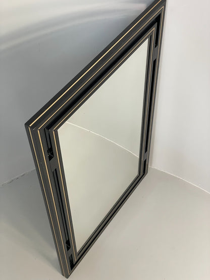 Vintage Pierre Vandel Mirror Wall Hanging Black Gold 1970s French EB11803 MWOO12