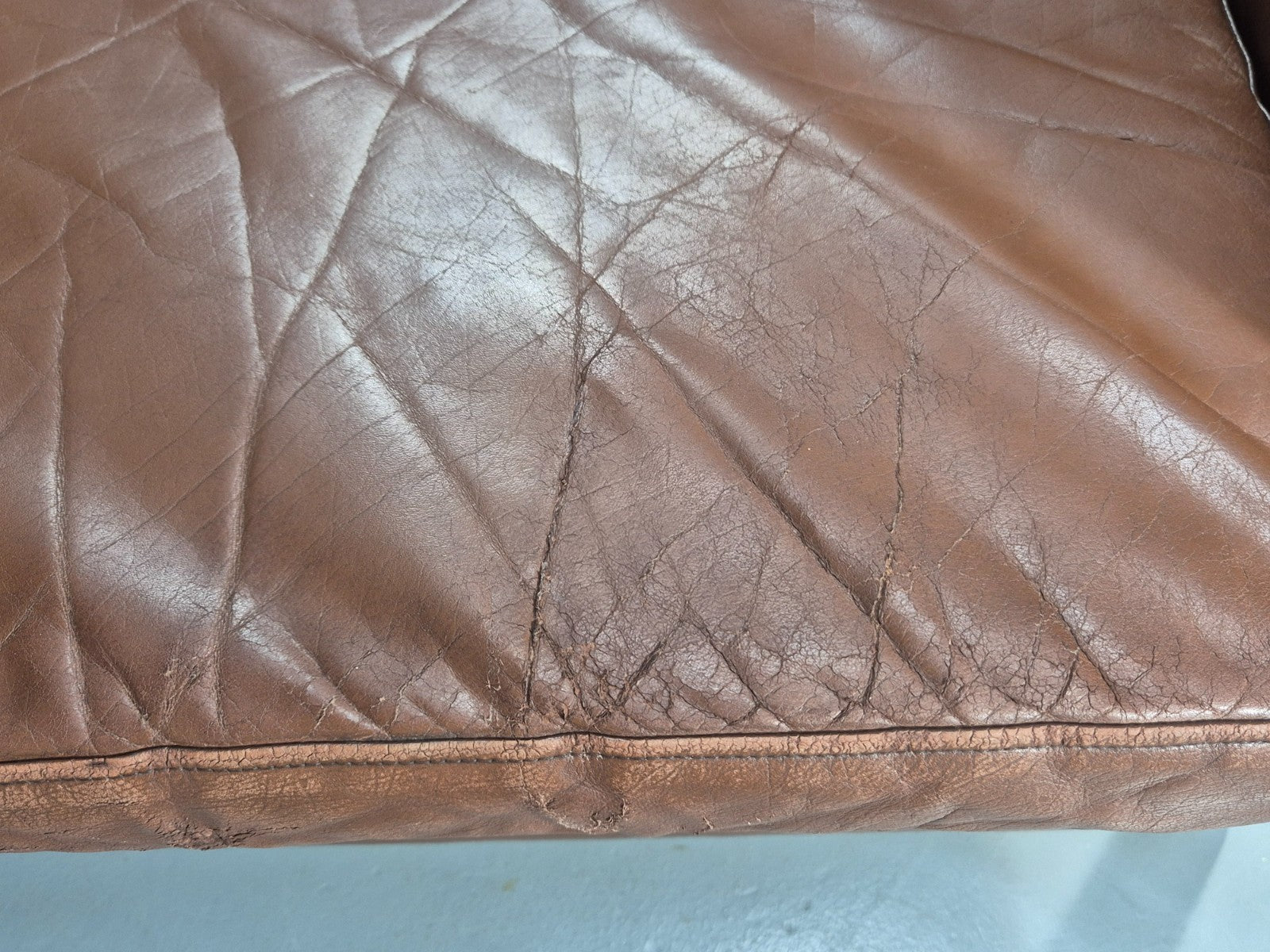 Mid Century Two Seater Leather Sofa Danish 1970s Retro Vintage EB10923 M2SS20