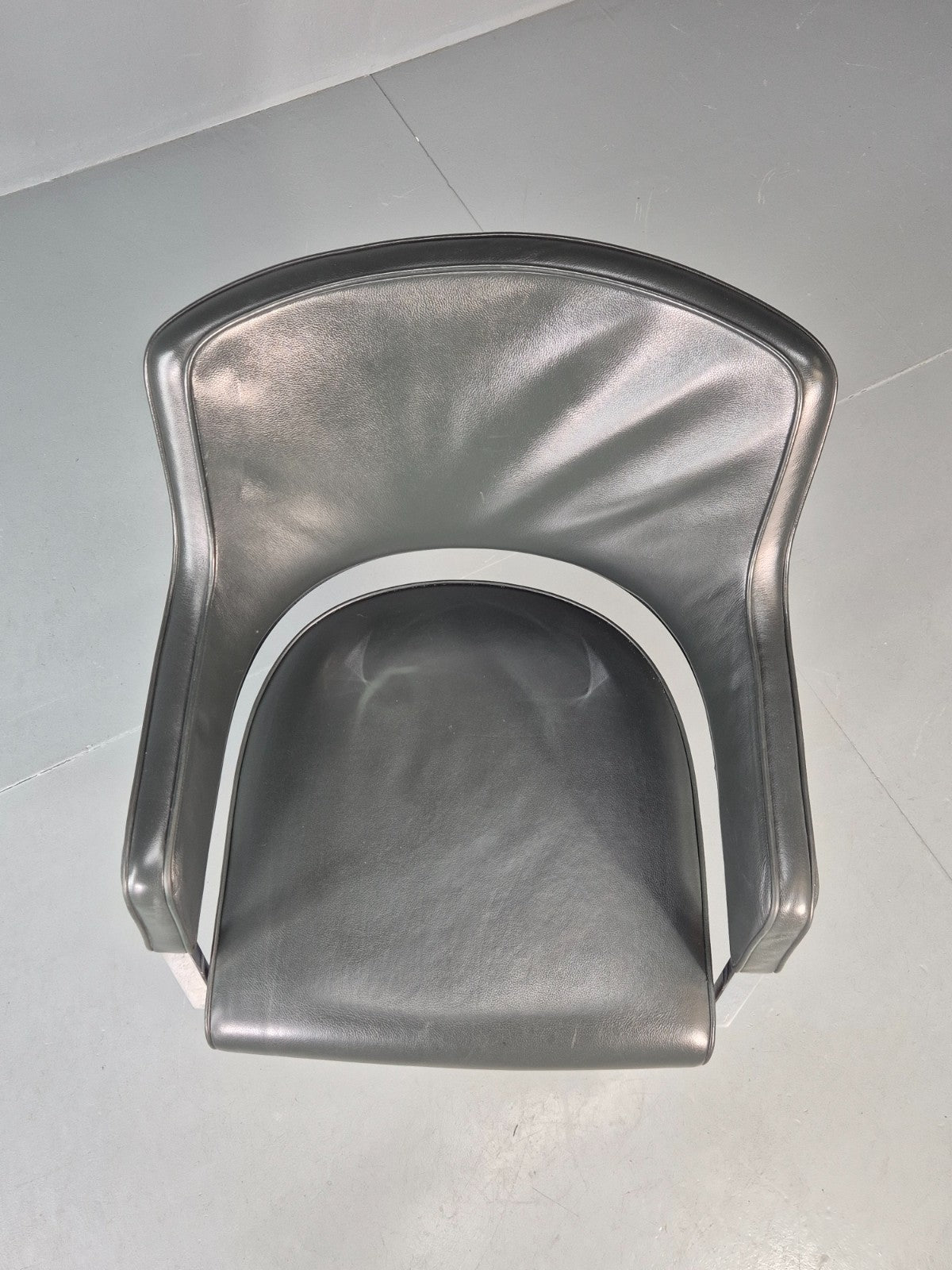 Leather Office Swivel Chair Dark Green Chrome Brunner Tempus Modern EB11709 MSWI8