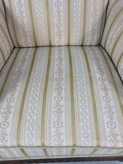 Antique Scandinavian Lounge Chair Regency Stripe Upholstery 1900s EB10765 VCAR5