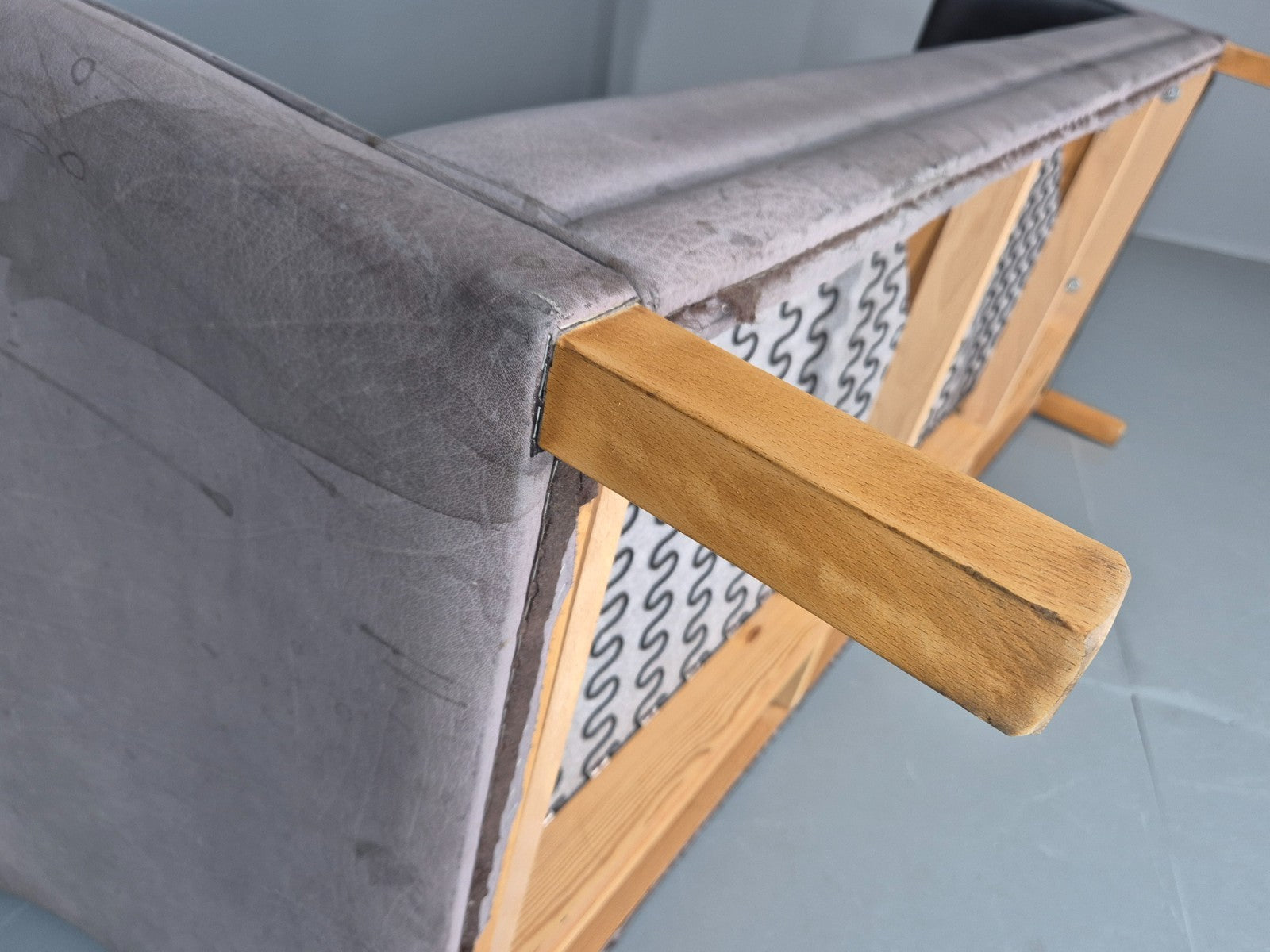 Vintage Mogens Hansen 2.5 Seat Settee Grey Leather 1980s Retro EB11644 M3SS12
