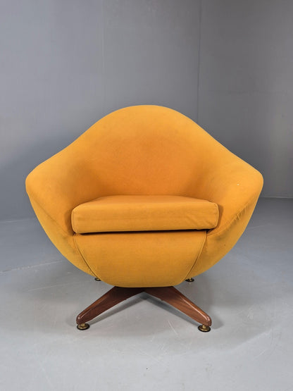 Vintage 1960s Egg Chair Swivel and Rock Base Orange Retro MCM EB9798 MSWI13