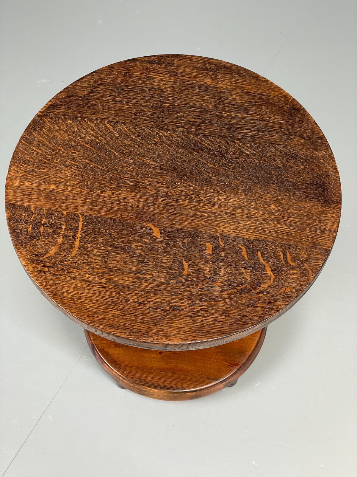 Vintage Oak Side Table With Pine Base Danish EB10828 MWOO3