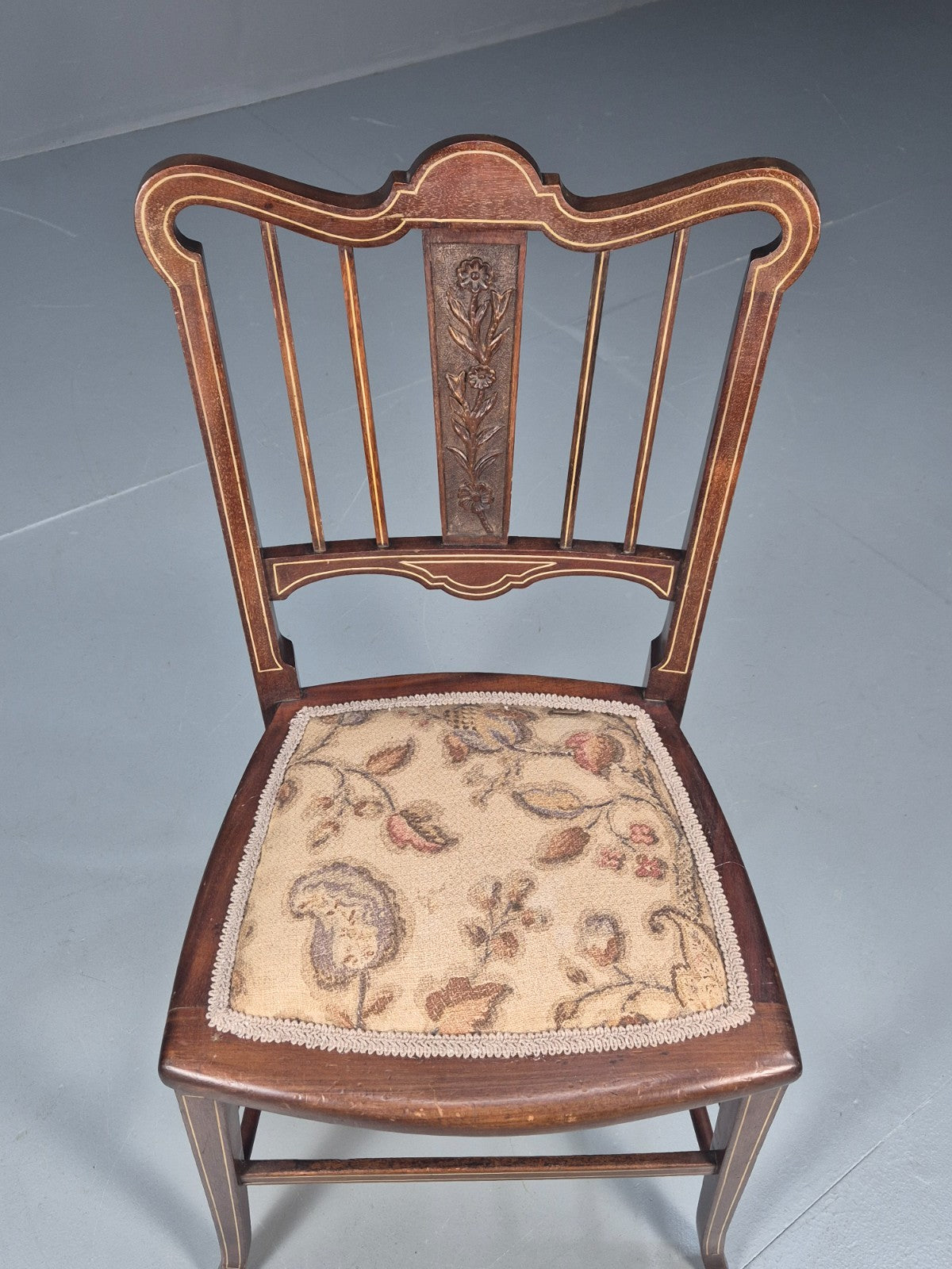 Antique Single Mahogany Chair ivorine inlay Edwardian Trevor Page  EB10641 VDIN2