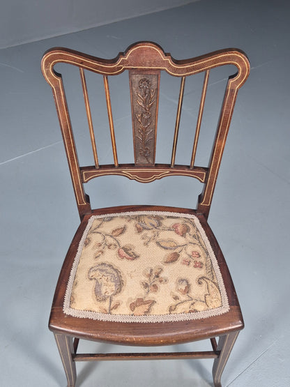 Antique Single Mahogany Chair ivorine inlay Edwardian Trevor Page  EB10641 VDIN2