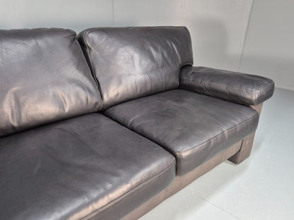 Vintage Two Seat Settee 1980s Danish Black Leather Retro EB10109 M2SS3