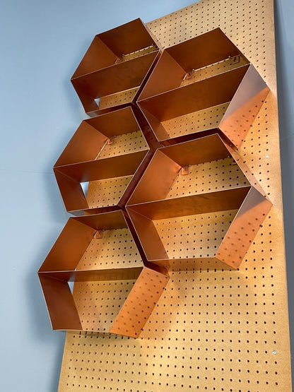 Hexagonal Wall Shelving Rose Gold Modern Metal EB10592 MWOO10