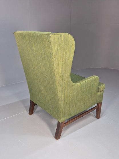 Vintage Danish Wing Back Lounge Chair 1960s Green Mid Century Retro EB9652 MNOR - UKDK FURNITURE