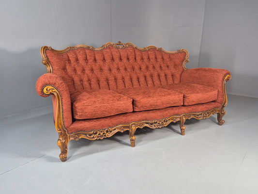 Vintage French Rococo Style Sofa 1970s Reproduction Quality  EB11661 V3SS0