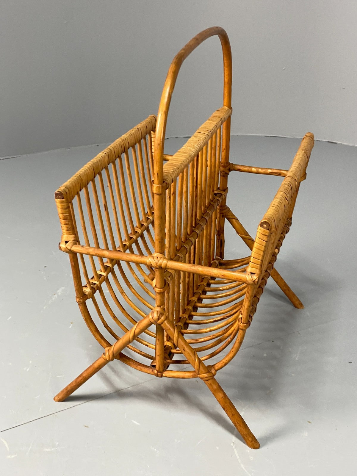 Vintage Bamboo Magazine Rack 1960s Danish Design Retro EB10827 MWOO3