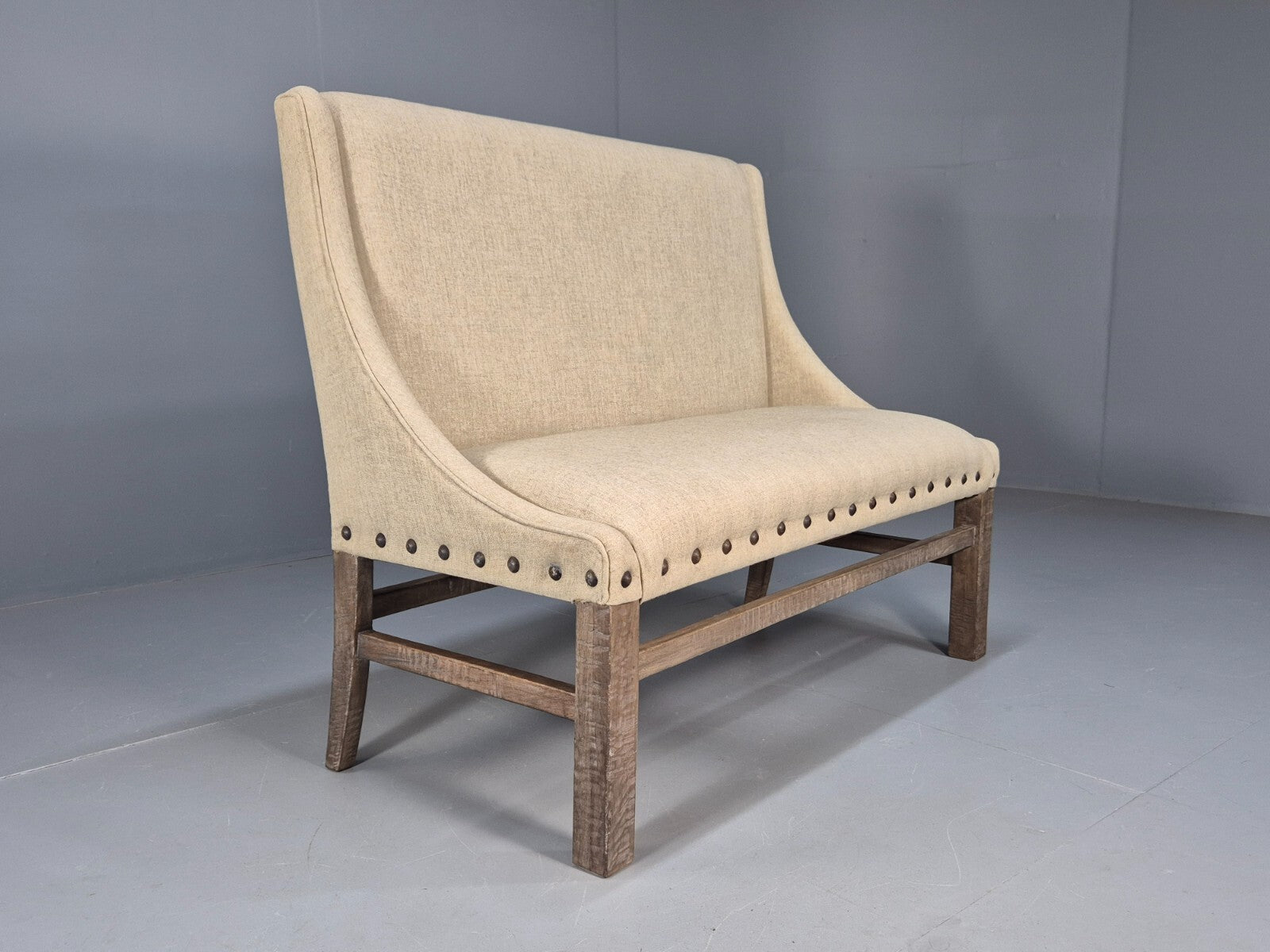 Vintage Danish 2 Seat Sofa Classic Antique Style Modern Cream Wool EB9587 V2SS - UKDK FURNITURE