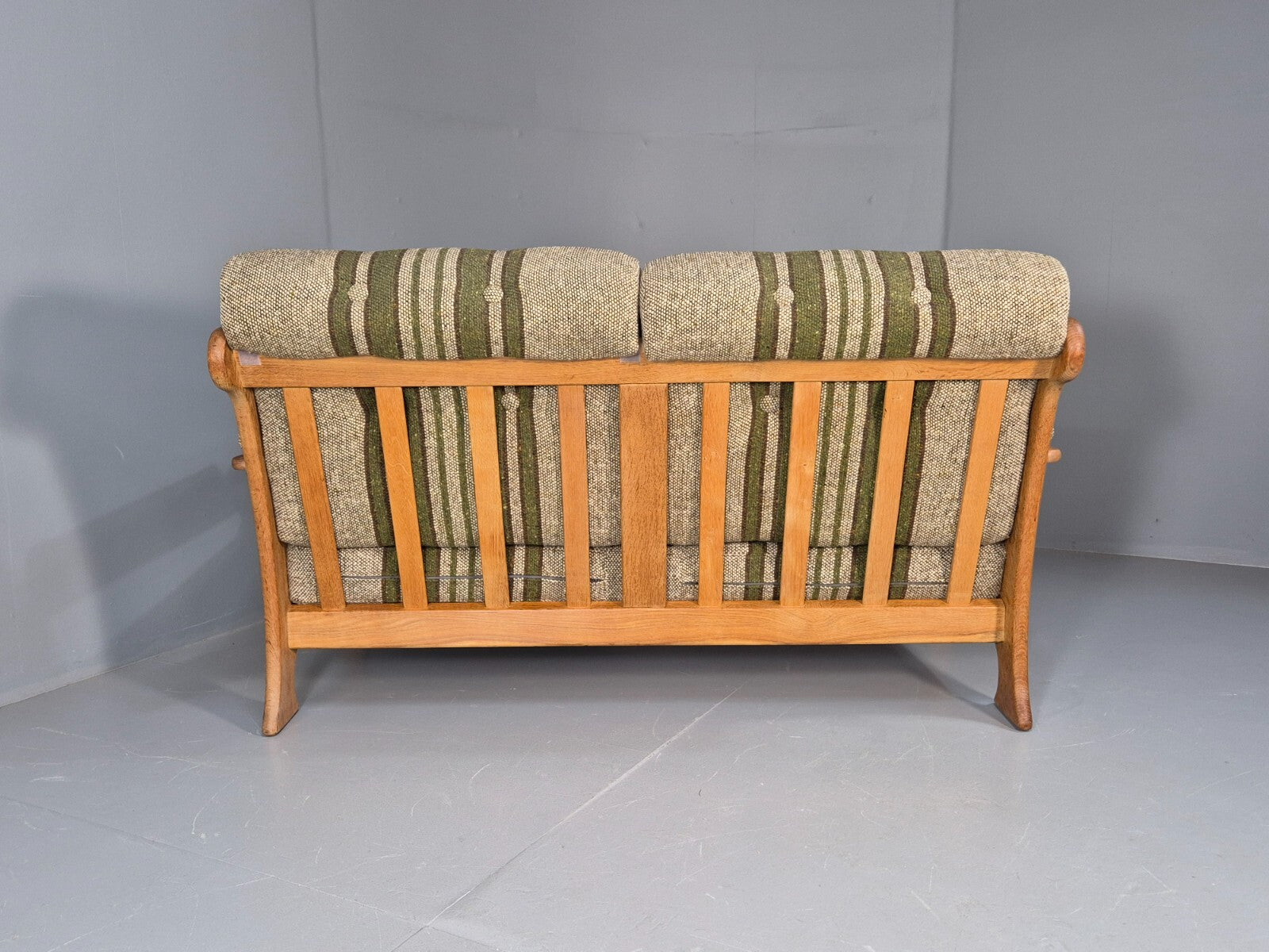 Vintage Kjearnulf Style 2 Seat Sofa 1970s Danish Oak and Wool EB9562 M2SS - UKDK FURNITURE
