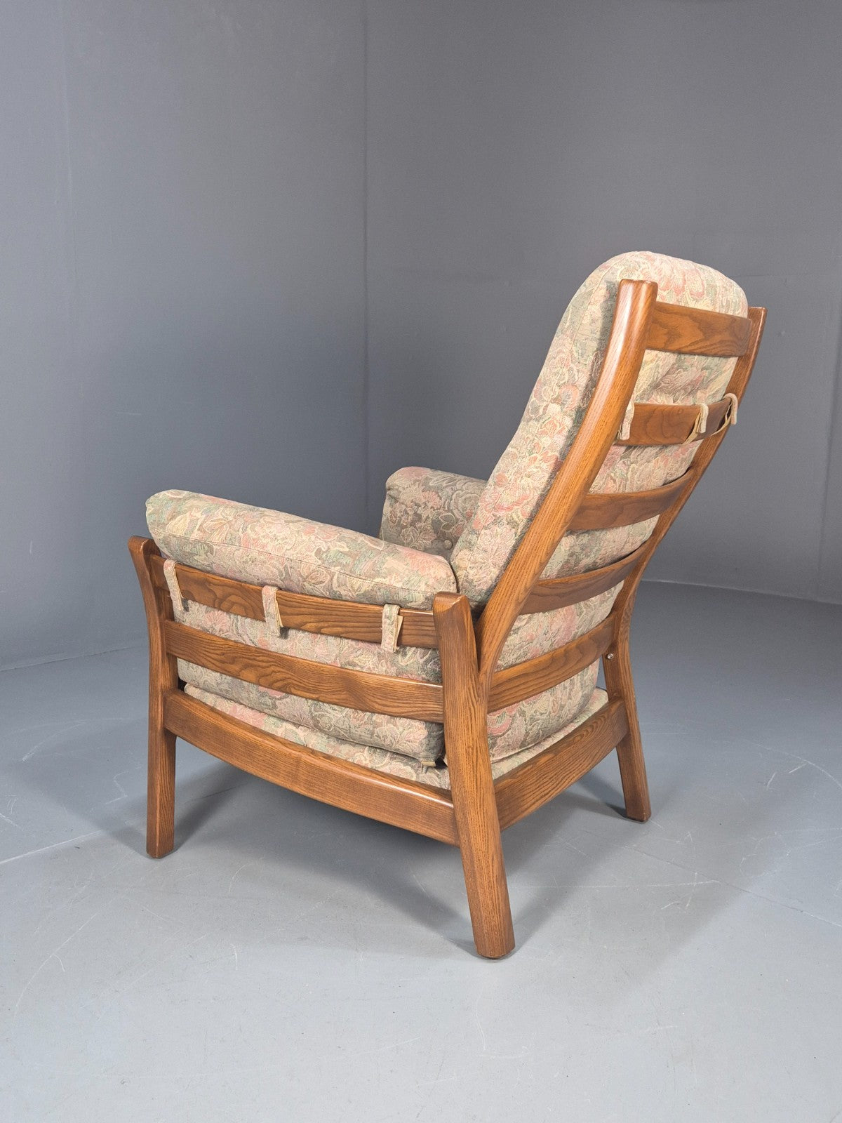 Vintage Ercol Lounge Chair Saville Model 1980s Fabric Upholstery EB9792 MNOR - UKDK FURNITURE