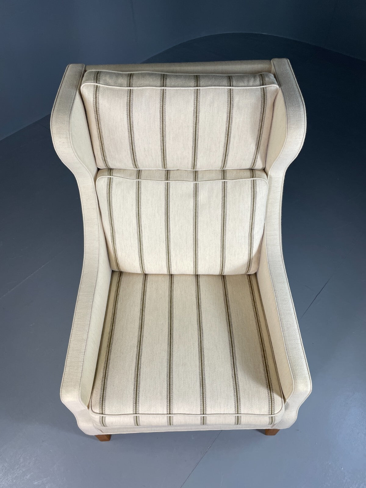 Vintage Danish Lounge Chair Cream Wool Wing Back 1979s Retro MCM EB6620 MNOR16