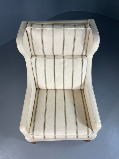 Vintage Danish Lounge Chair Cream Wool Wing Back 1979s Retro MCM EB6620 MNOR16